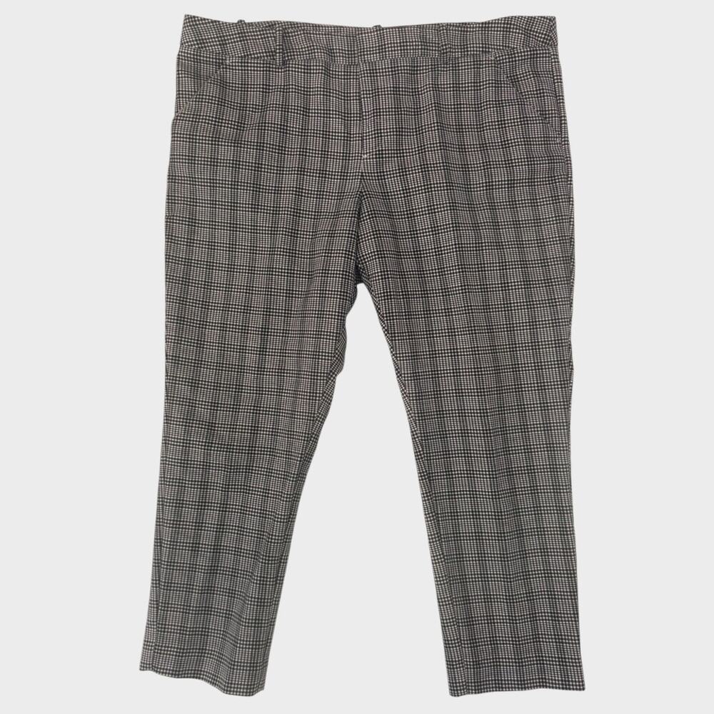 Merona Stretch Womens Size 18 Cropped Pants Black White Check